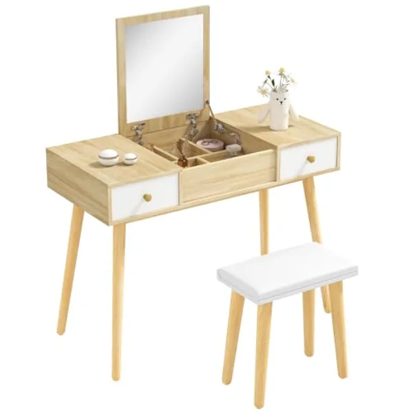 HOMCOM Table de Maquillage (compacte)