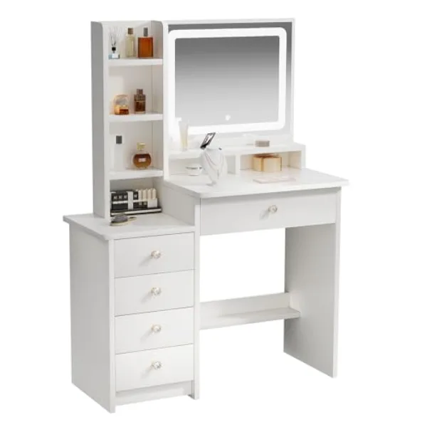ZenkiHome Coiffeuse 90 cm (5 tiroirs)